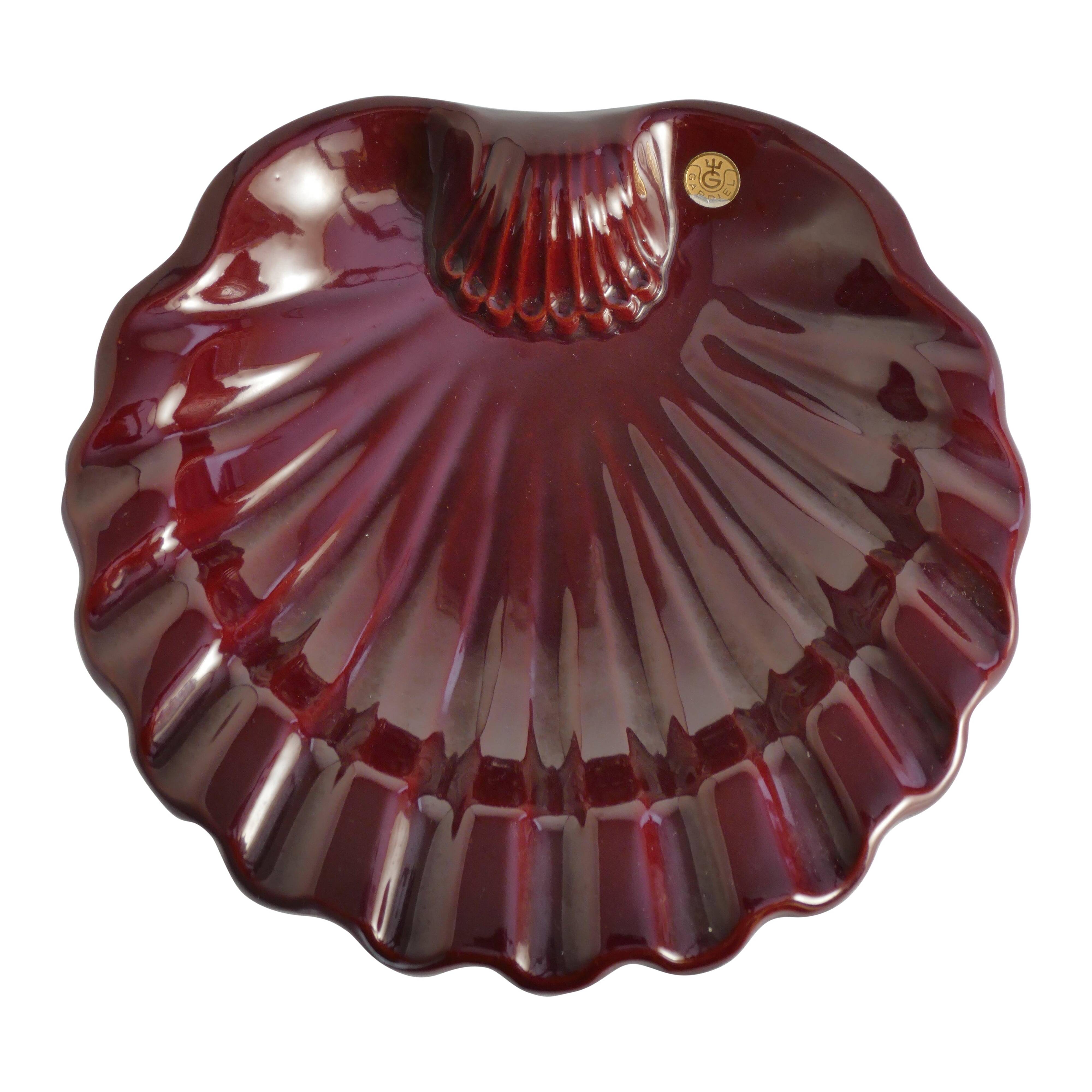 Art Deco Merlot Red Ceramic Vide-Poche by Gabriel Keramik, Sweden 1960s