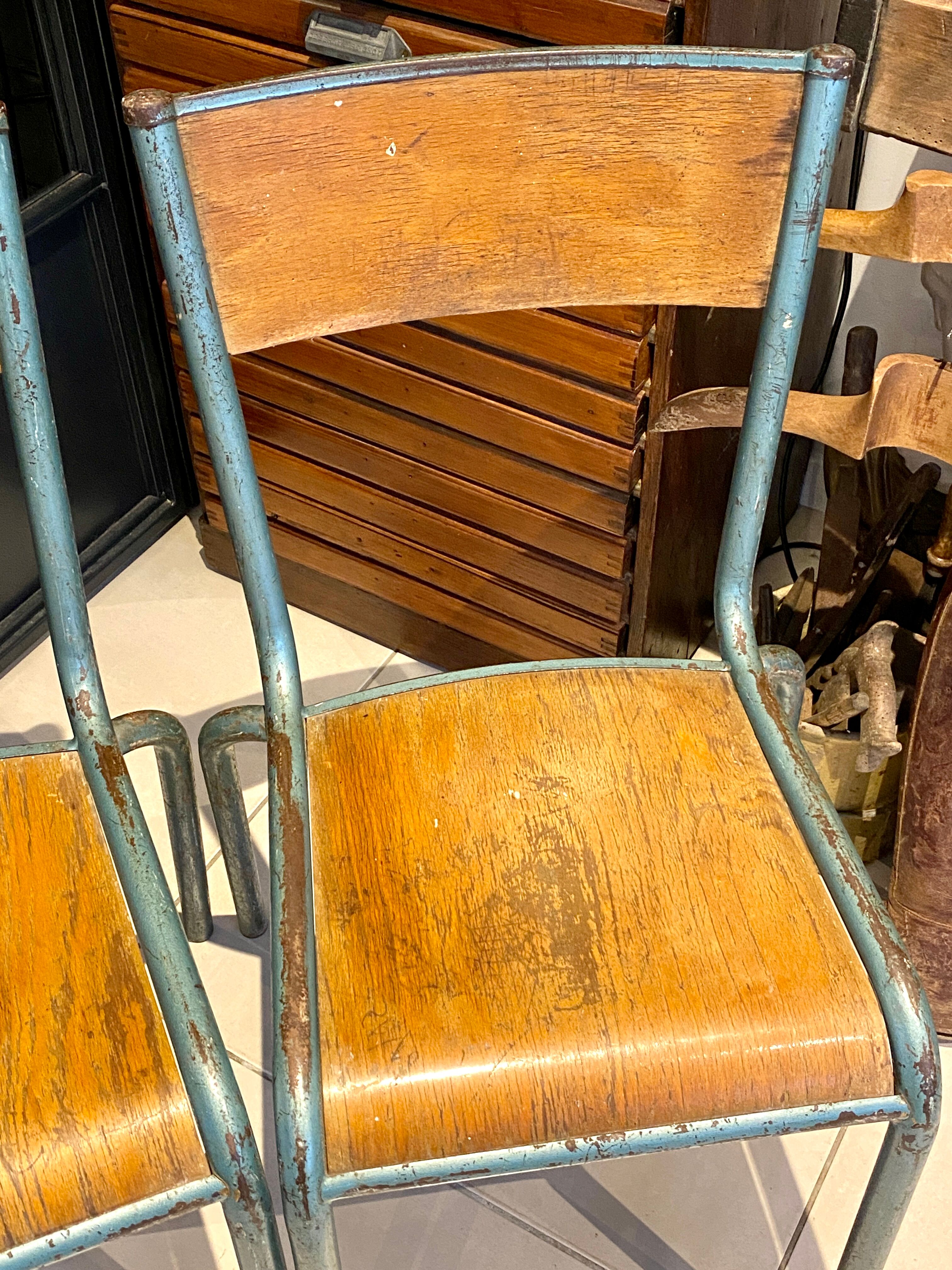 Pair of vintage school chairs