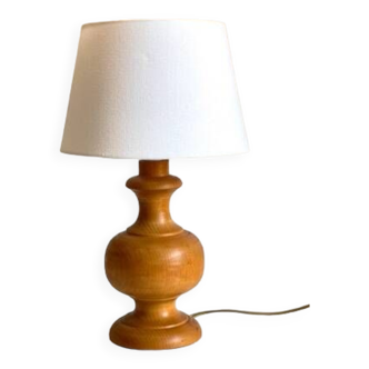 Lampe en bois tourné vintage