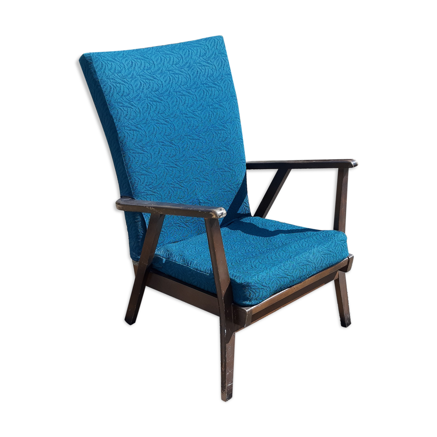 Armchair year 50 wood and fabrics