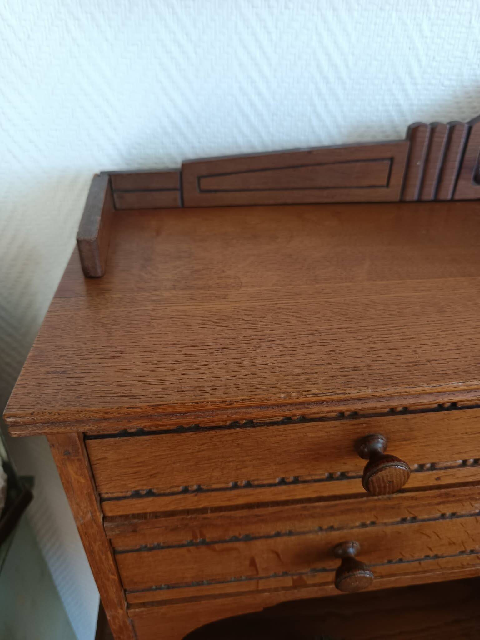 Bureau à gradins art déco chêne clair