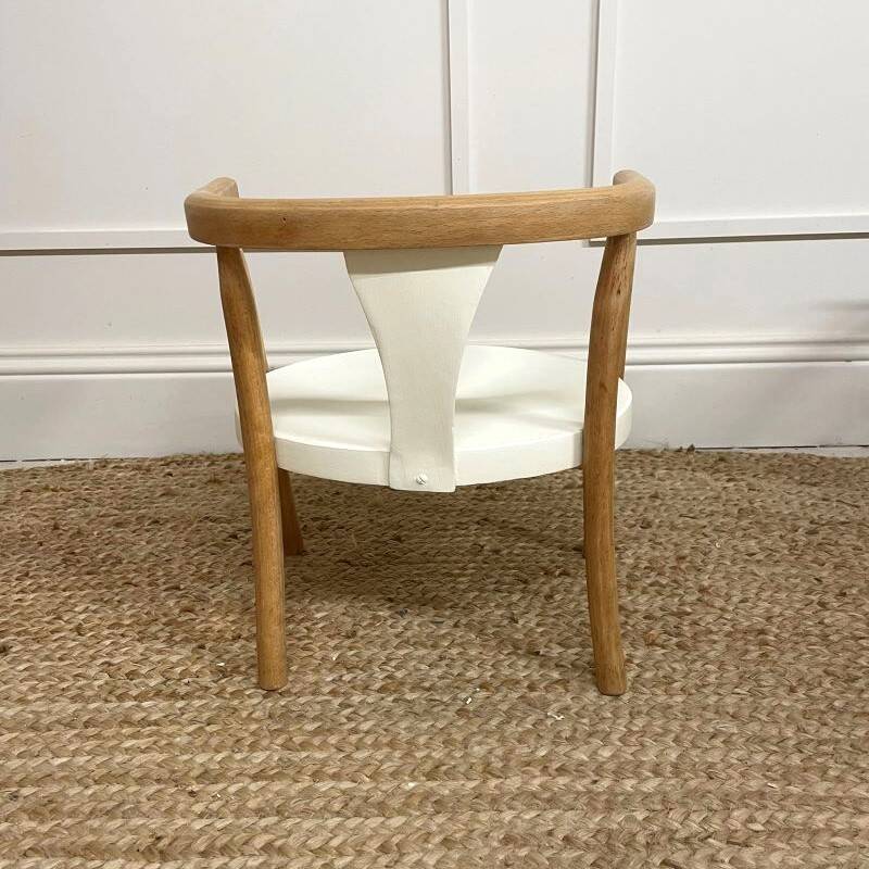 Fauteuil enfant type Baumann bois & blanc
