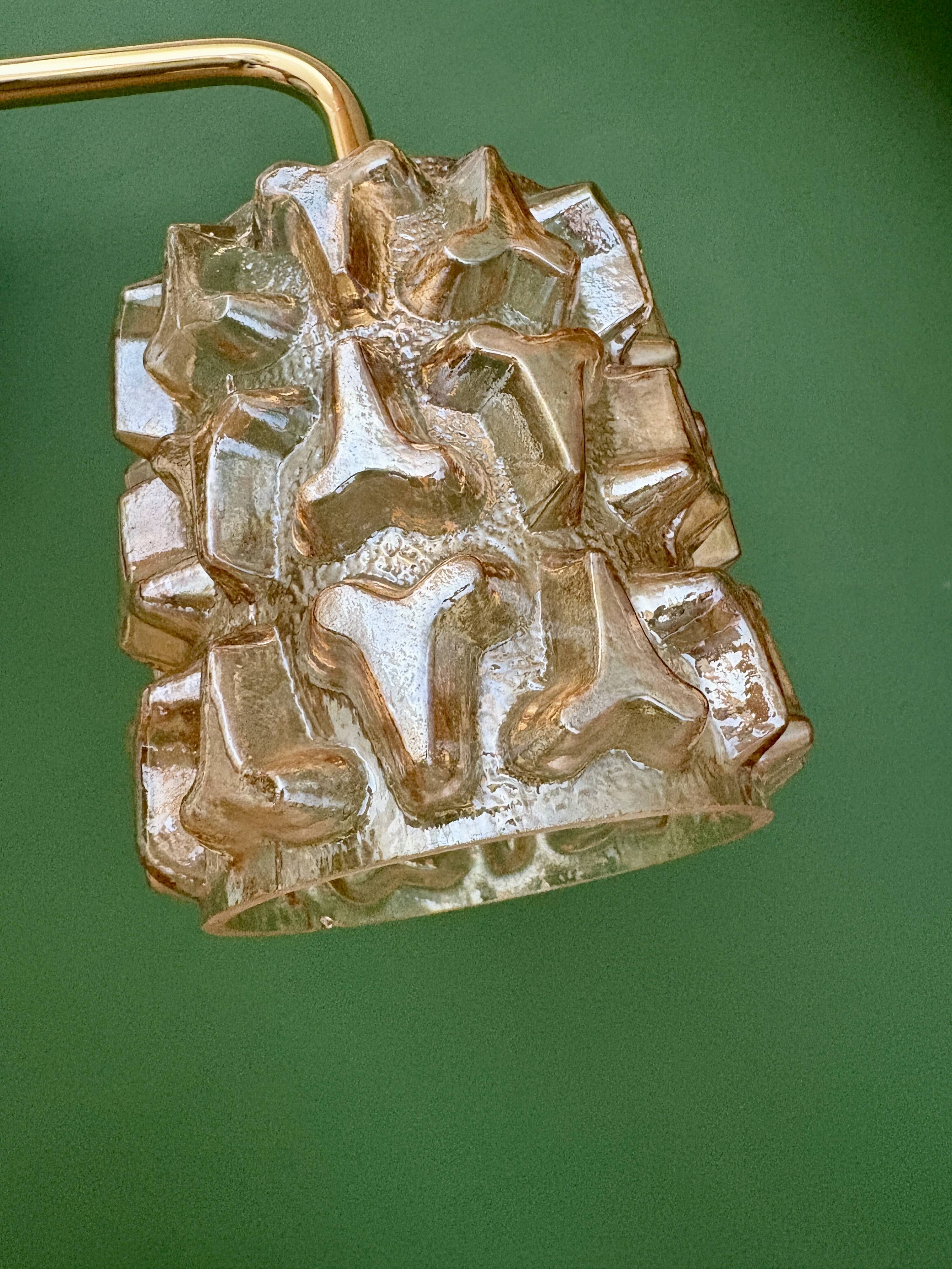 Vintage amber glass globe wall light