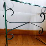 Glass and wrought iron coffee table, Italy 1960
