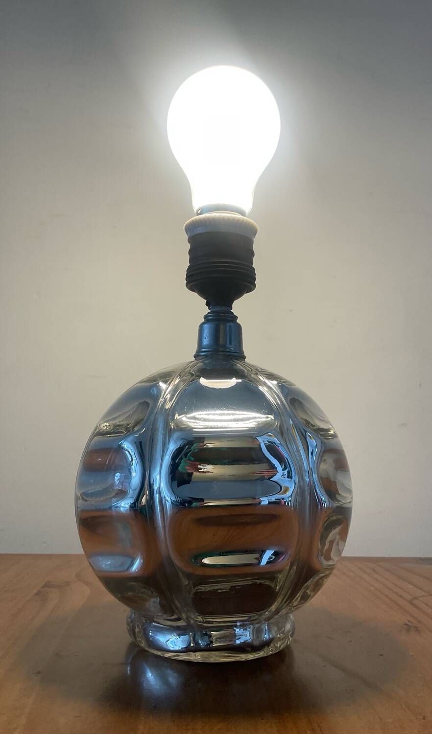 Mercury glass lamp base from the 1950s