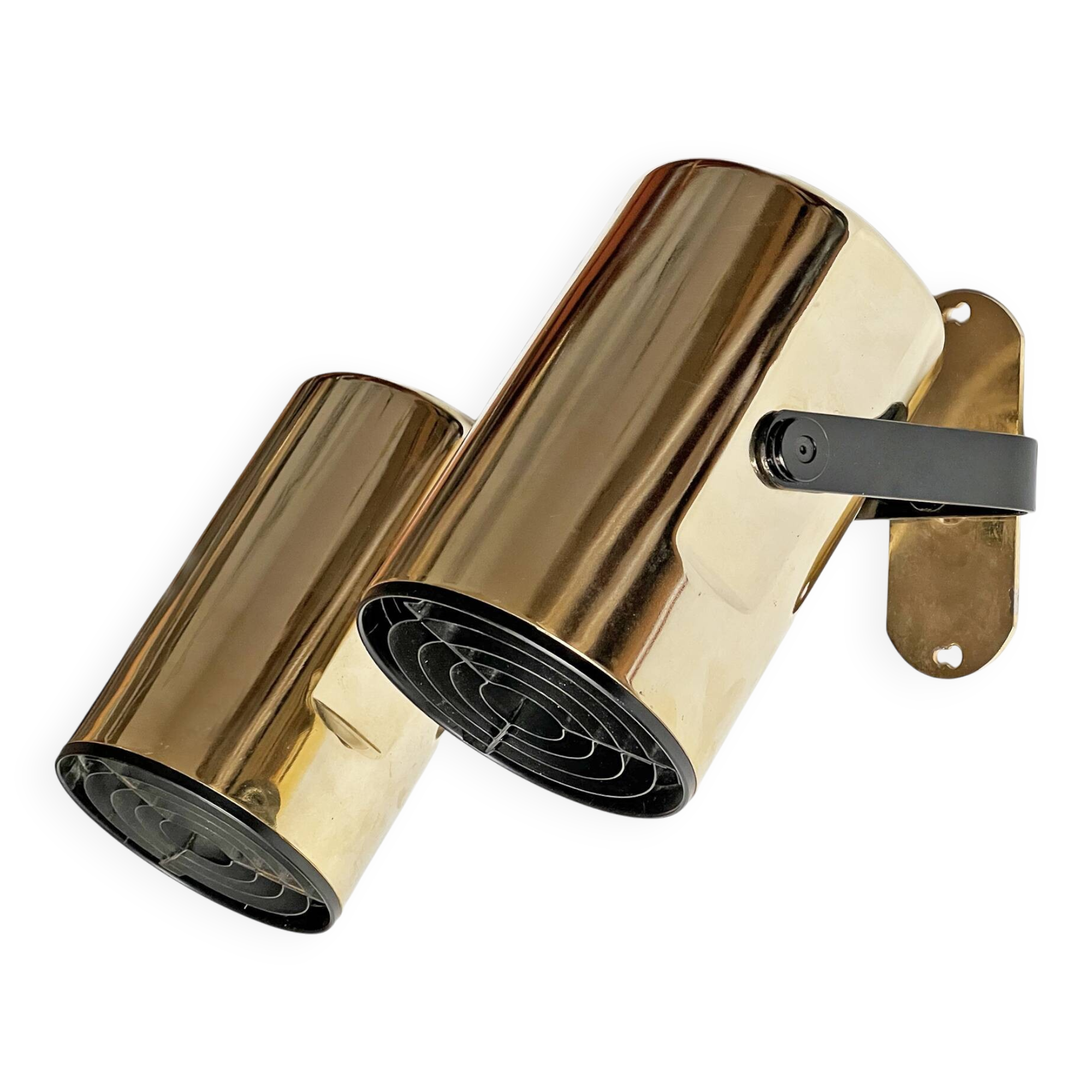 Pair of golden wall lights "Orion" by Per Sundstedt for Kosta Lampan. Sweden 1970s