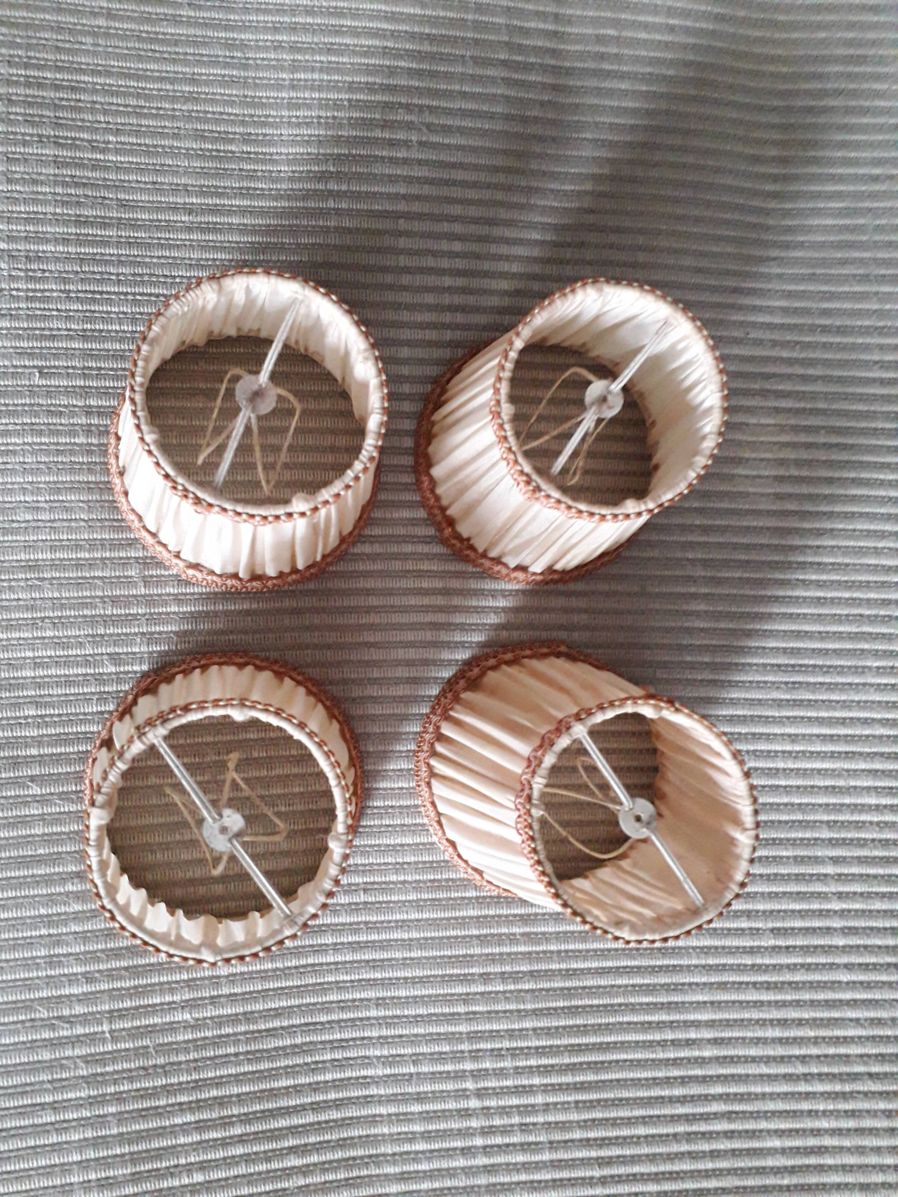 Lot de 4 abats-jours vintage plissés