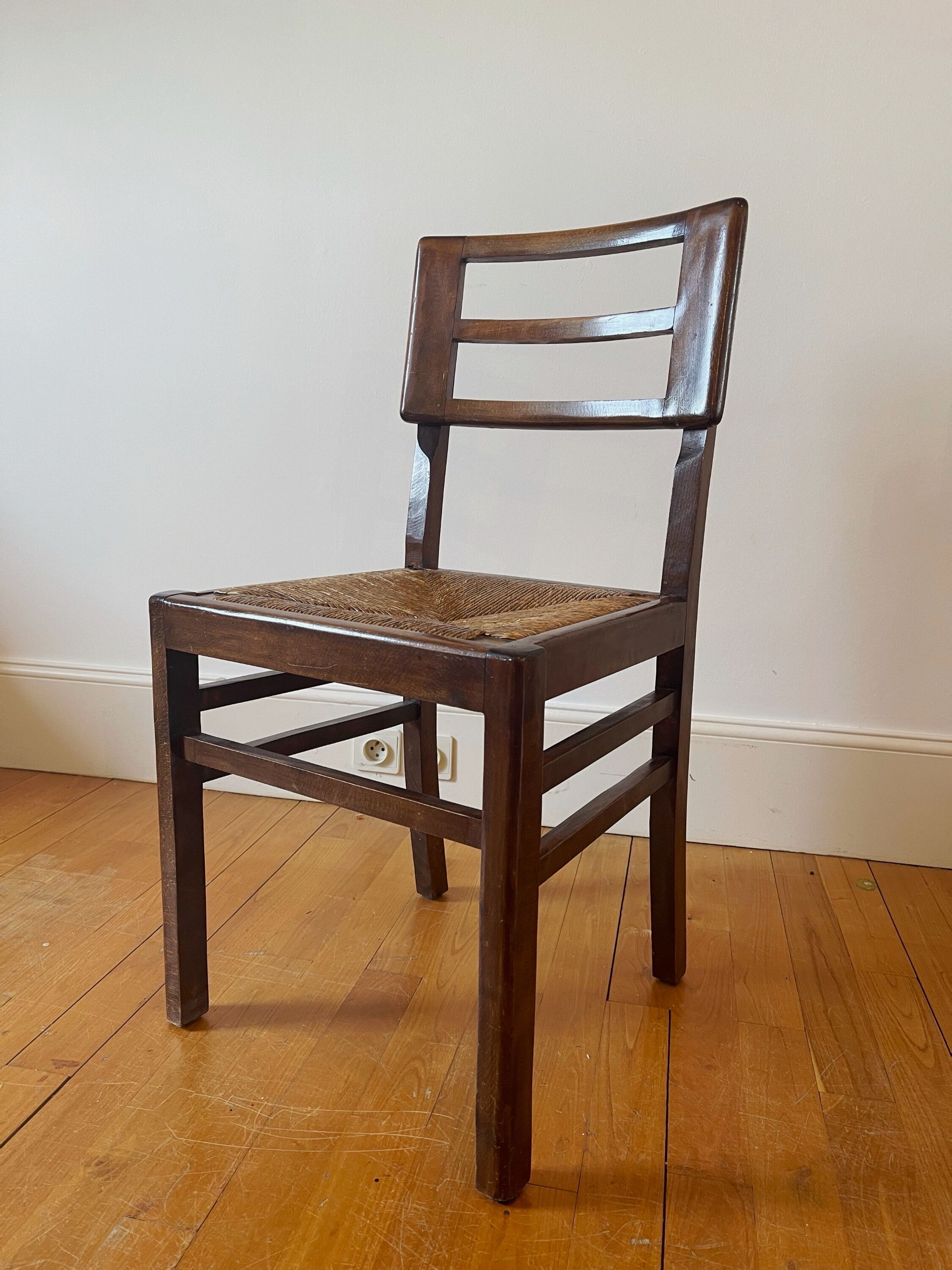 Pierre Cruège straw chair 1950s