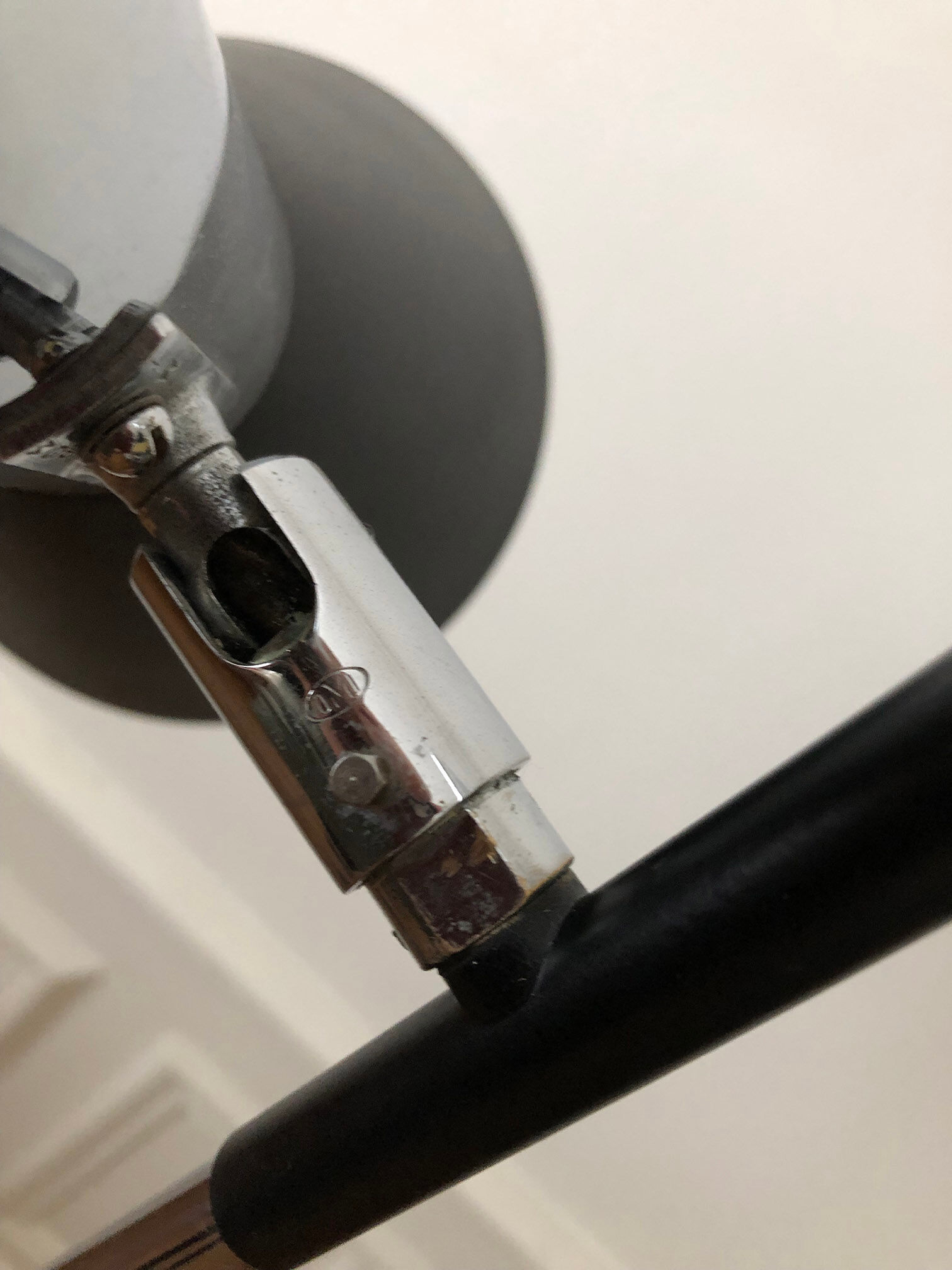 Lampadaire allemand en chrome 1970 3 lampes