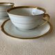 Déjeuner tête à tête porcelaine Limoges Lafarge doré à l’or fin