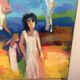 Oil Painting Canvas Deloison Abstract Modern Woman Perfume Beach