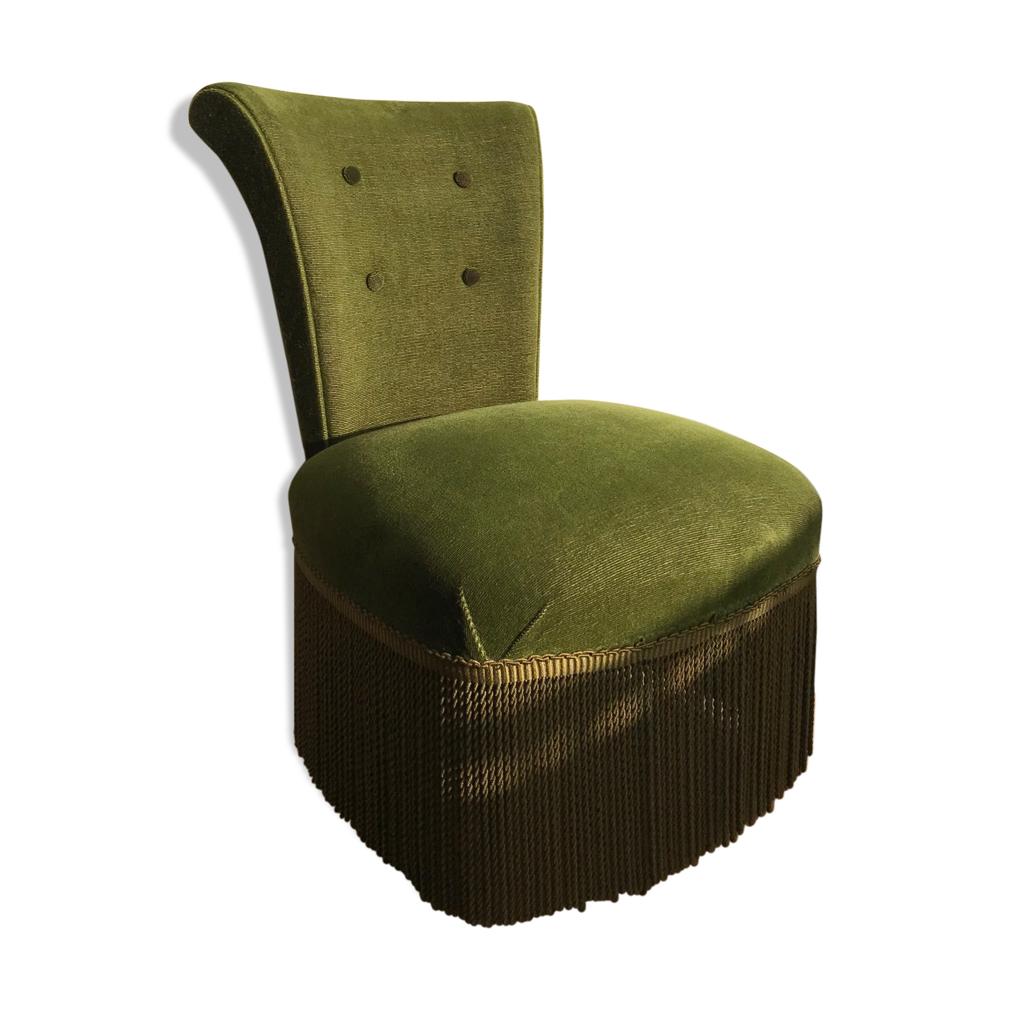 Chauffeuse en velours vert