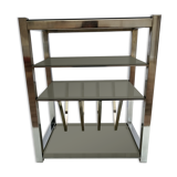 Hi-fi cabinet year 1970, chrome and smoked glass