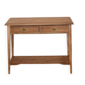 Old solid wood console with 2 drawers.