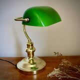 Vintage green opaline notary lamp