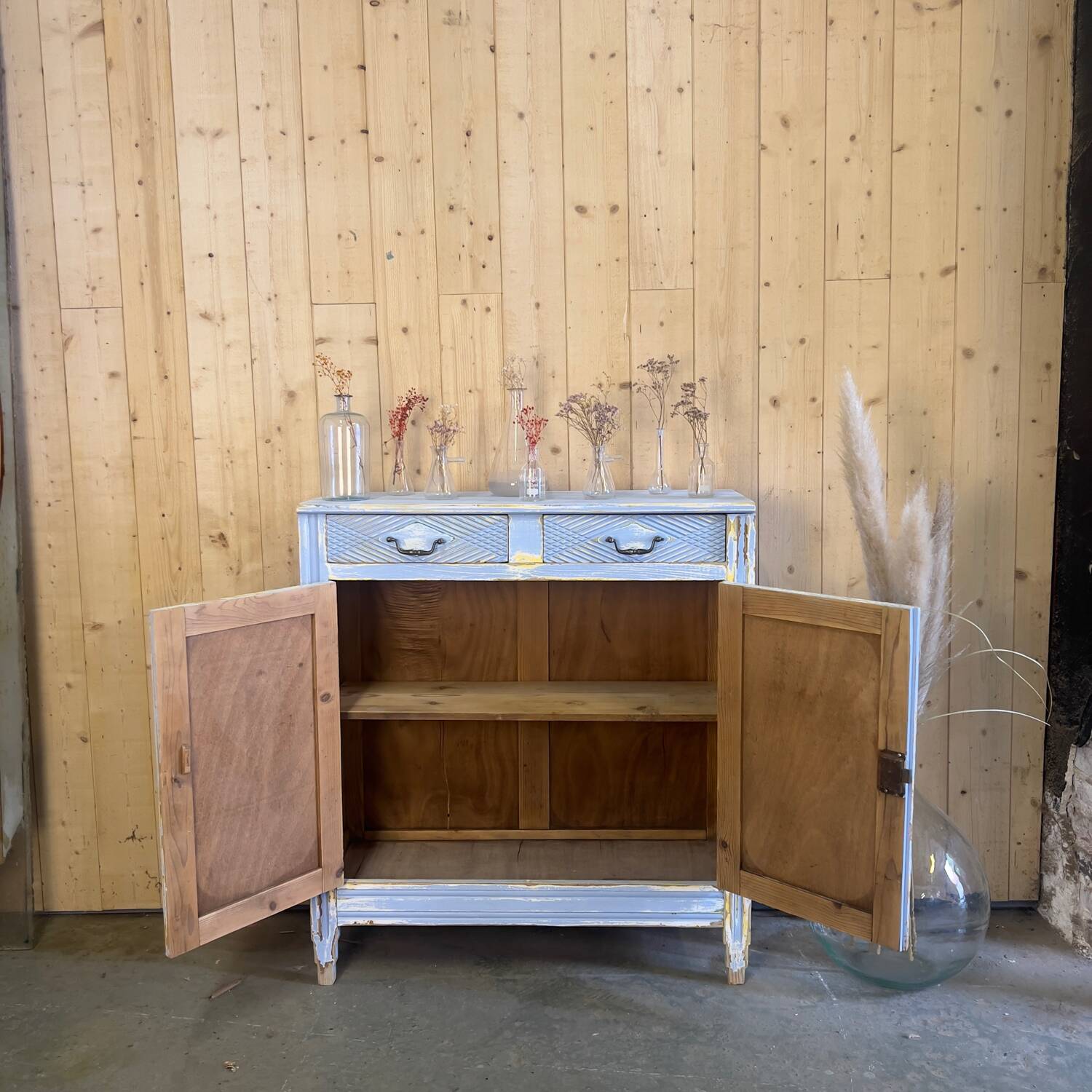 Blue patinated Parisian buffet