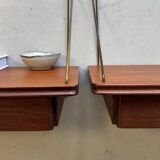 Vintage set of 2 floating nightstands - shelves
