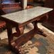 Console on legs claws to a drawer mahogany marble tray Restoration