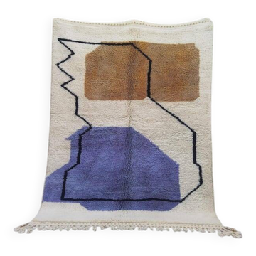 Handmade Berber rug with colourful patterns, Atlas, 1.4/2.6 m.
