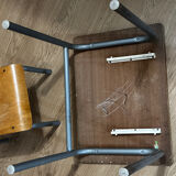 Vintage early childhood school table and chair.