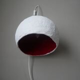 Handmade sphere lamp space age papier-mâché table lamp vintage design 70s contemporary