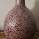 Large ceramic art vase with signed enamel interlacing