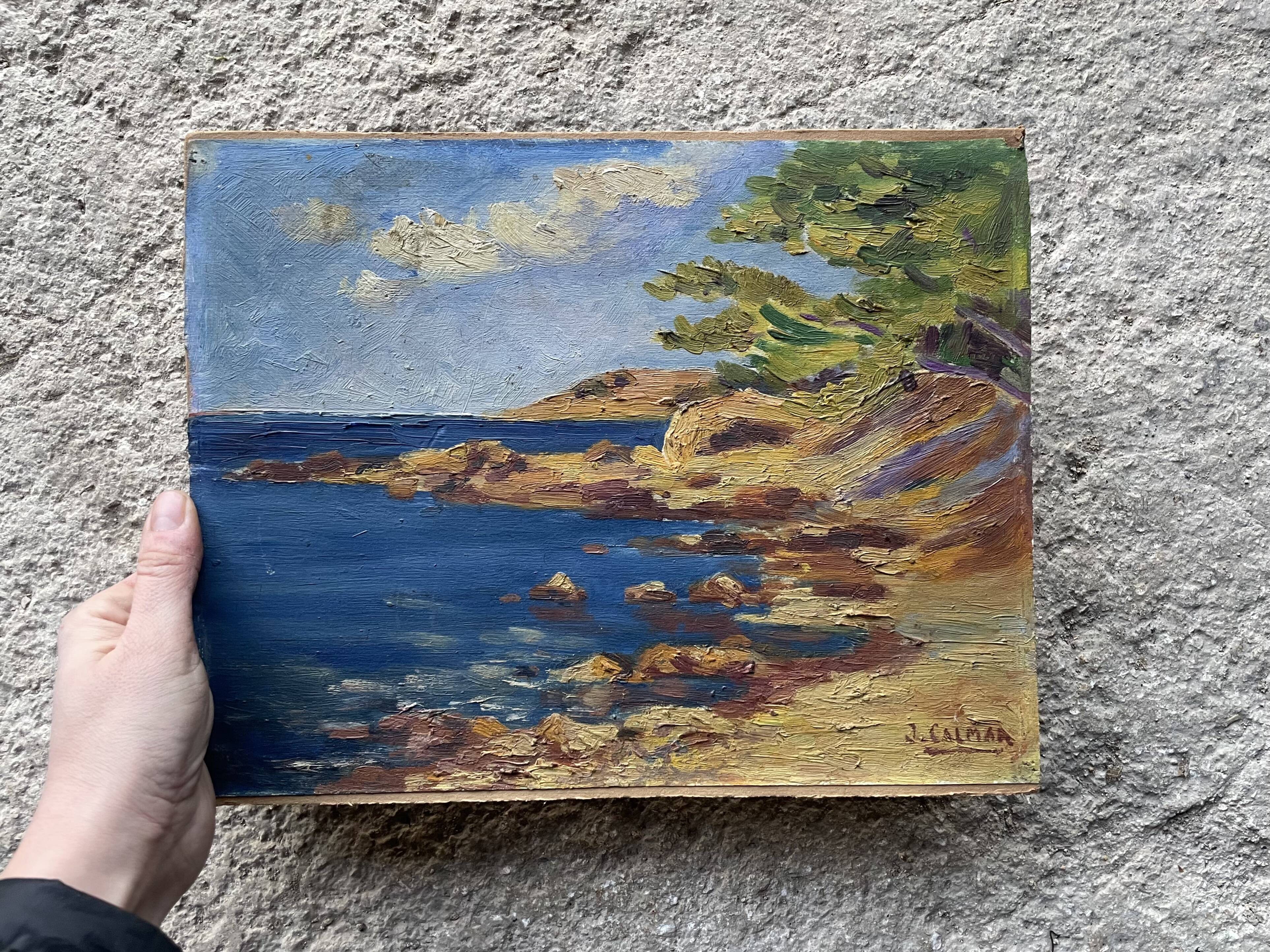 Old oil on cardboard signed