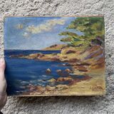 Old oil on cardboard signed