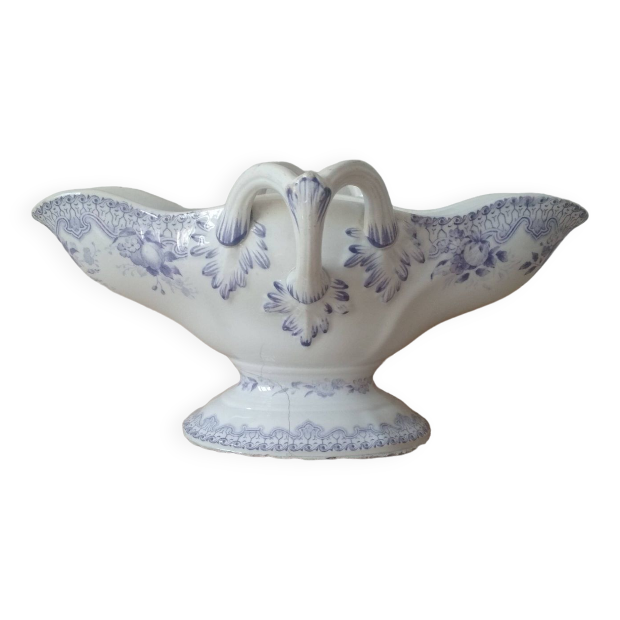 Iron earth gravy boat, Bouquet Creil & Montereau model, early 20th century