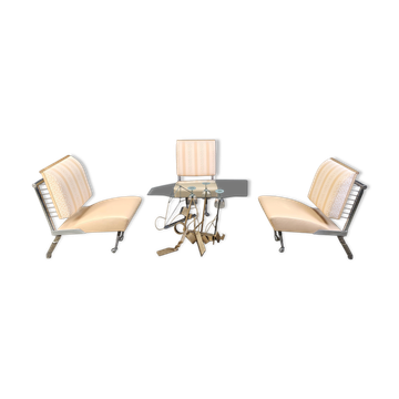 Ensemble de chaises longues sculpturales avec table basse, 1996