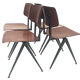 Lot of 4 vintage school chairs Galvanitas S16 Netherlands
