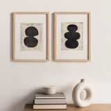 Duo of abstract paintings - M206 and M207 - signed eawy