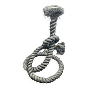 Pied de lampe en corde