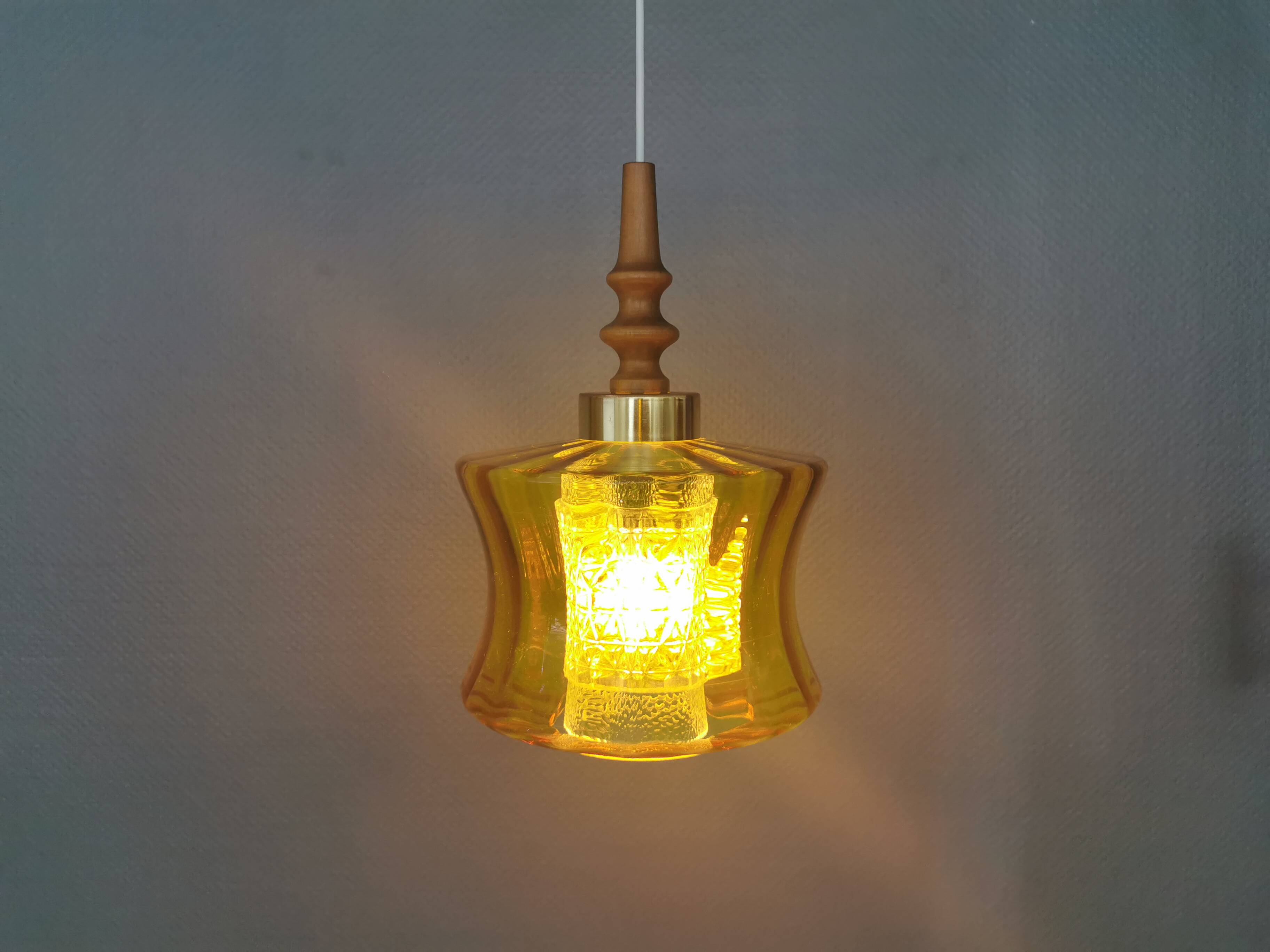 Swedish hanging lamp with double layer glass shades, 1970s