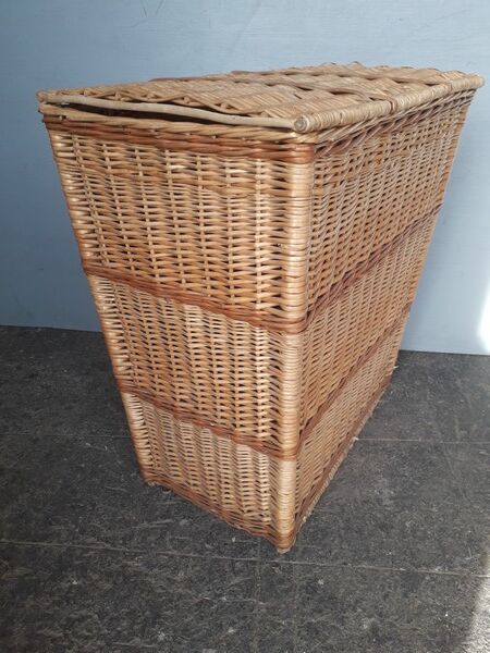 Chest 65cm basket basket rattan wicker period 1960