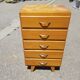 Chiffonnier vintage 5 tiroirs en bois blond - années 60