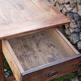 Oak farm table with two large drawers