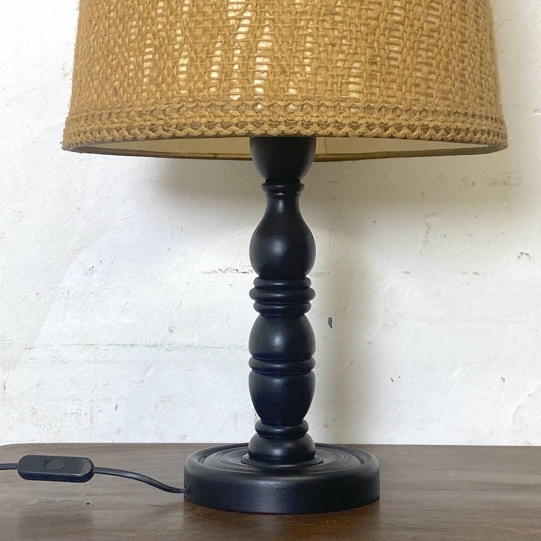 Vintage 70's twisted wood lamp