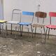 Mismatched formica chairs and stool 1960