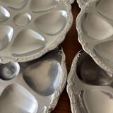Set of 6 vintage silver plated oyster plates, classic style