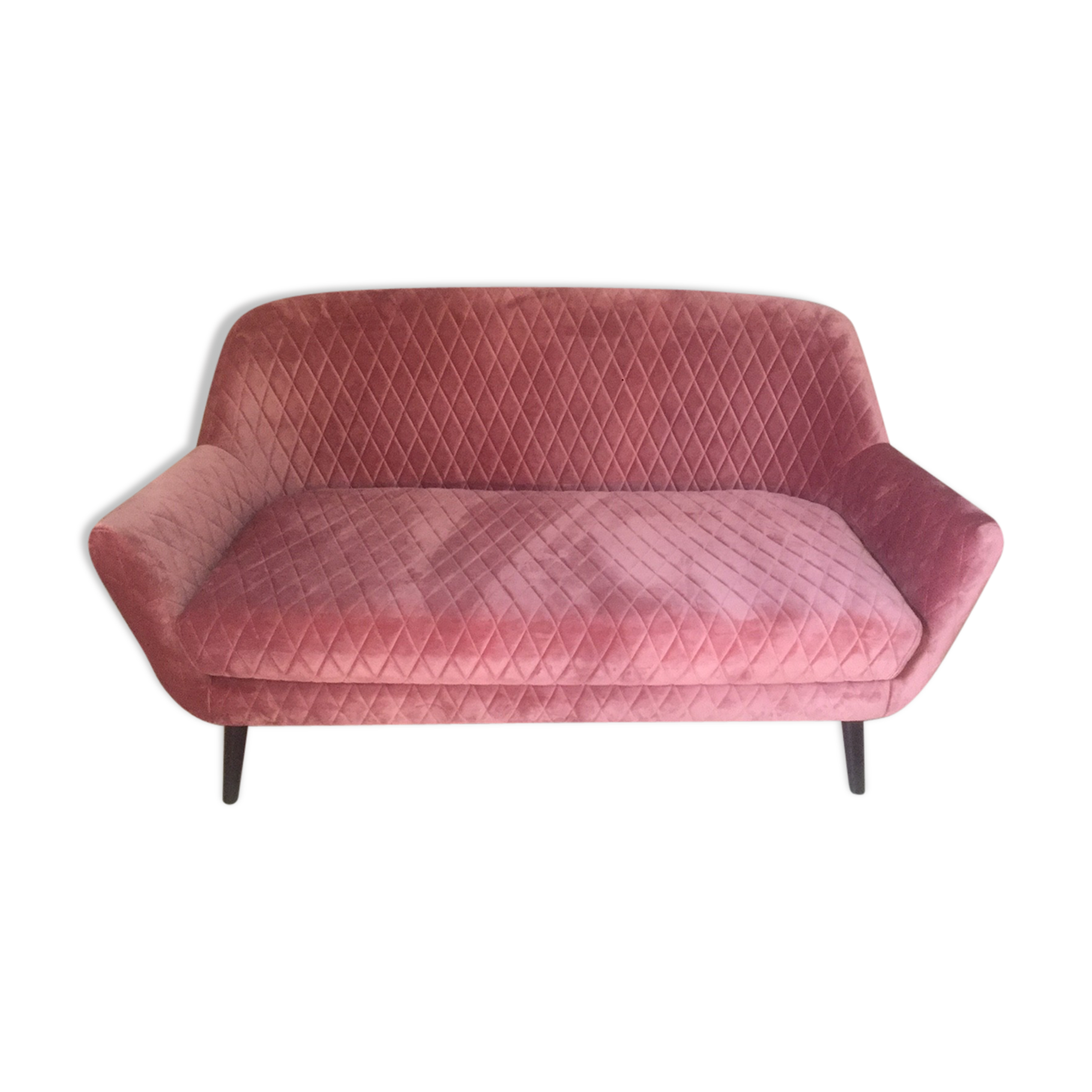 Powder pink sofa 2 seater vintage style