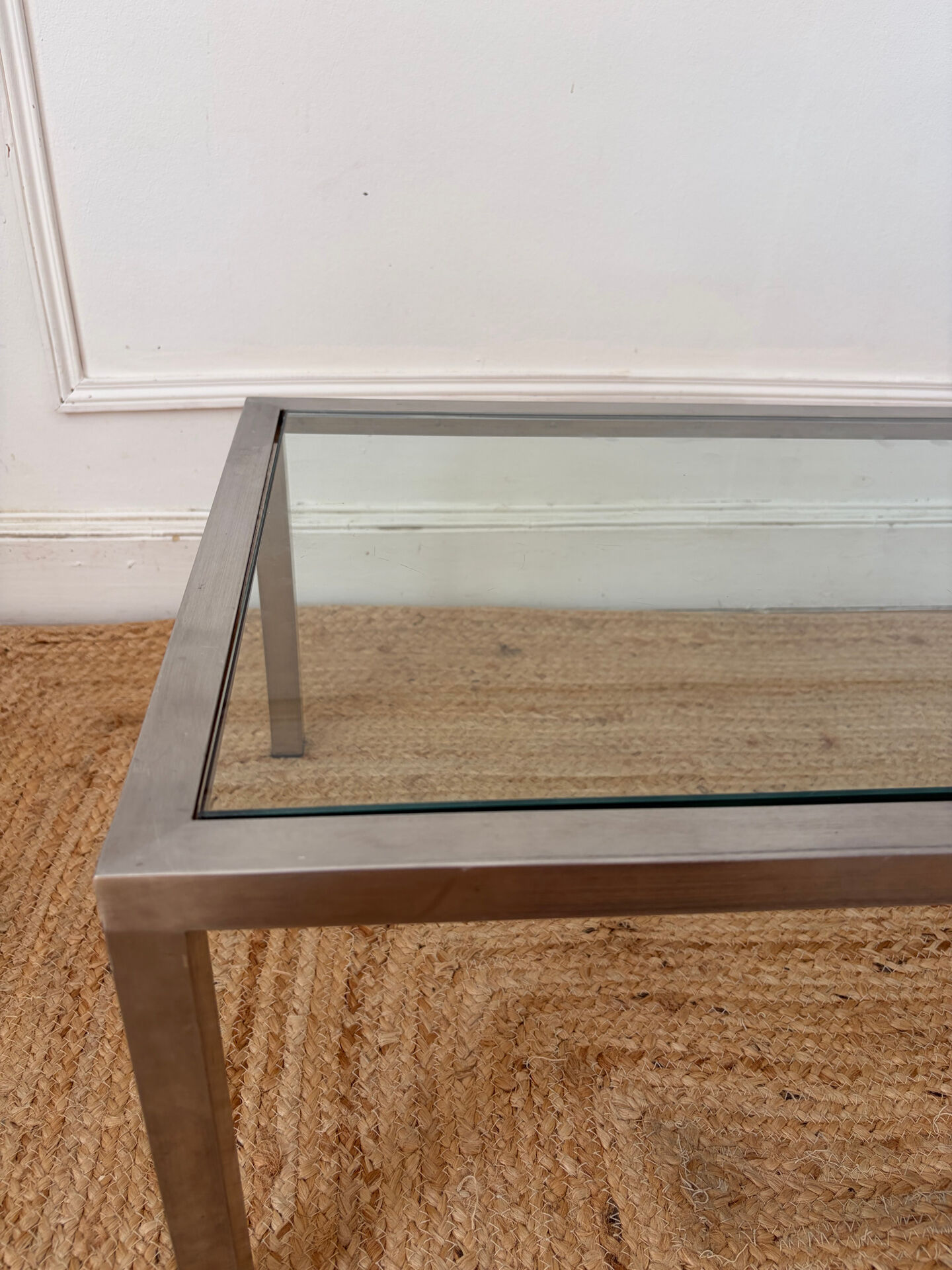 Chrome and glass coffee table from the 70s.