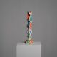 Sculpture en bois polychrome abstraite, attribuée à Ivan Stoyanov, Bulgarie, 1981