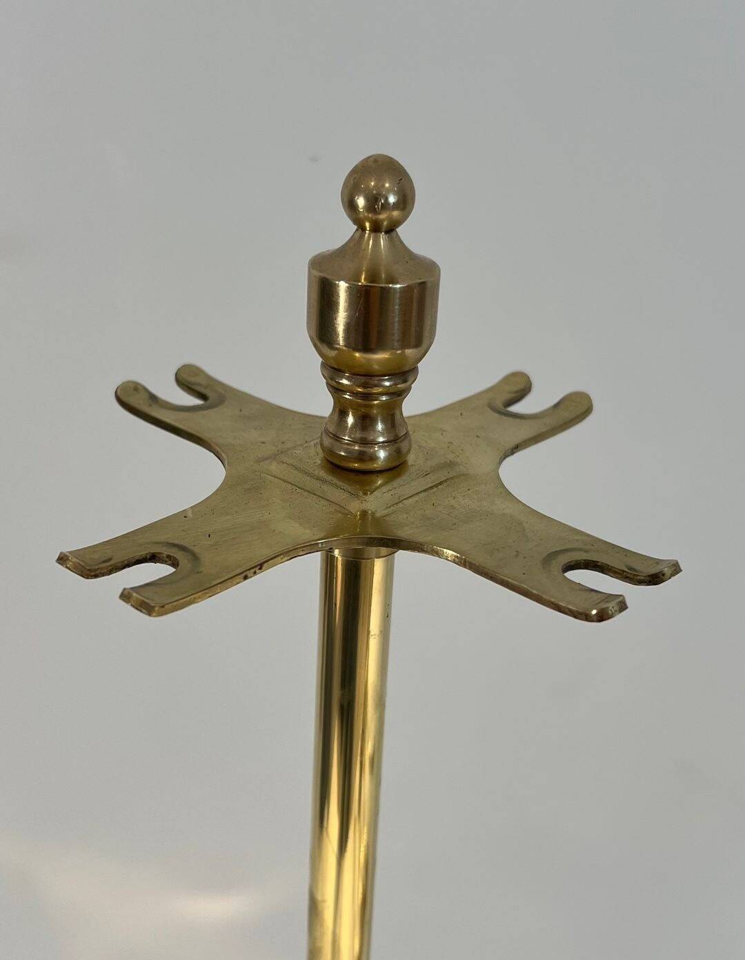 Neoclassical Fire Necessity in Polished Brass on Stand