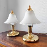 Paire de lampes champignon vintage