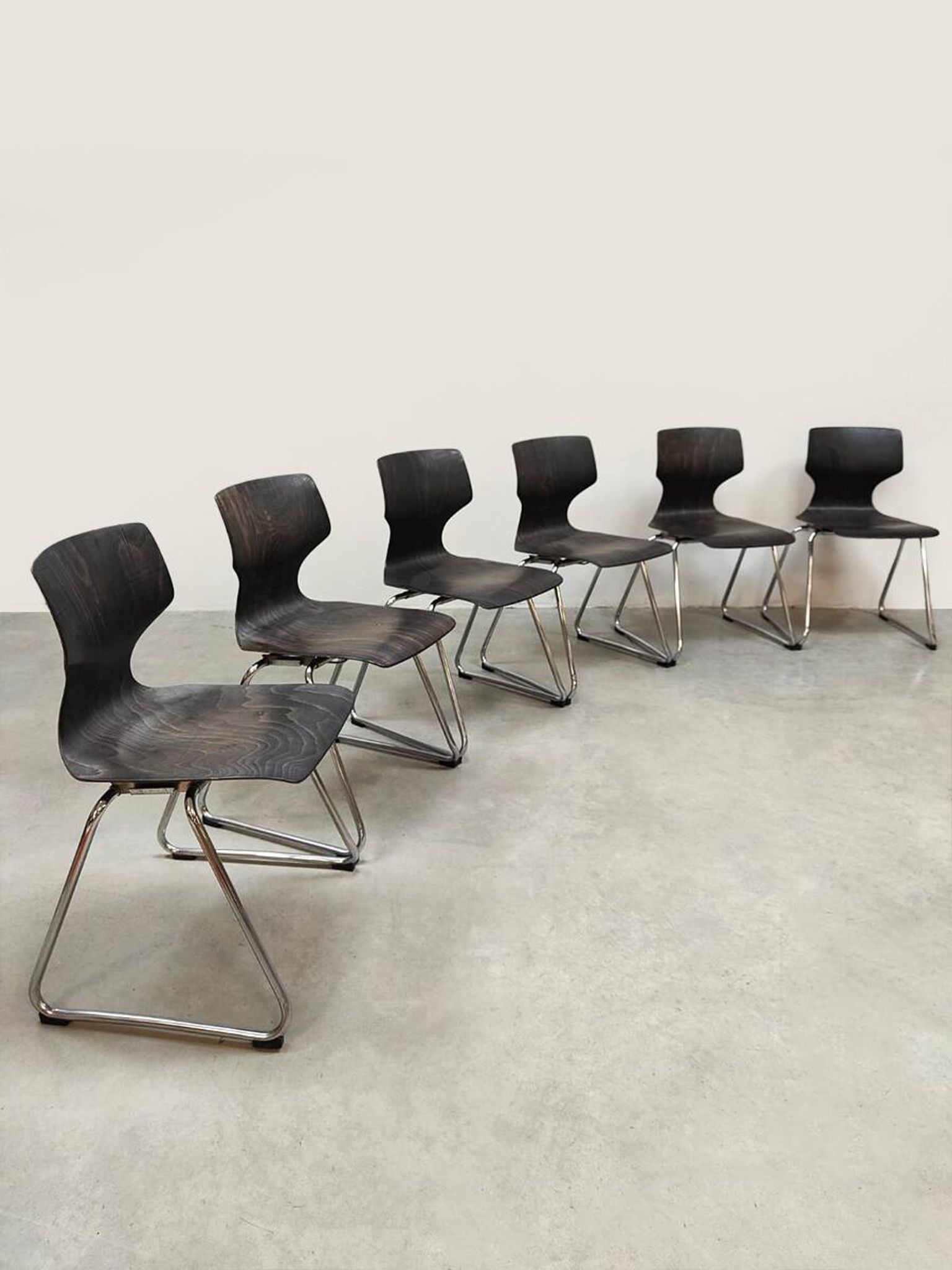 Chaises empilables vintage Pagwood Flötotto 1960