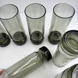 Lot de 7 verres à eau fumés