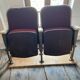 Burgundy velvet folding seat