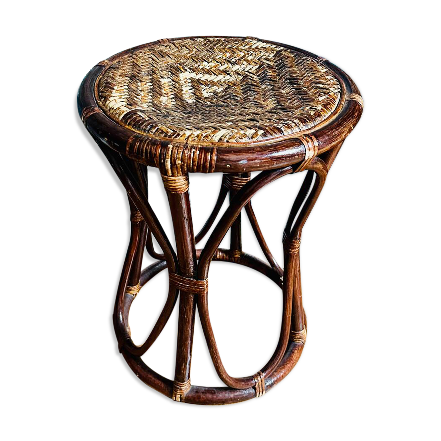 Vintage Rattan Stool
