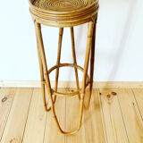 Vintage rattan plant holder